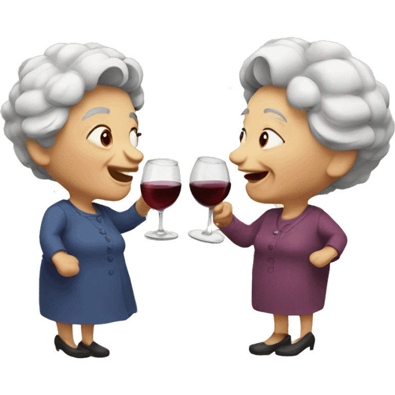 Two old ladies drinking wine emoji