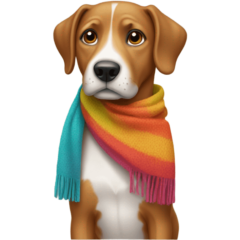 Dog wearing a scarf emoji