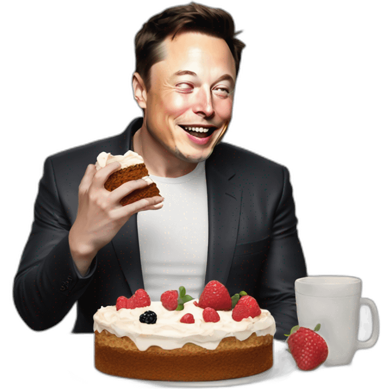 Elon musk eating cake emoji