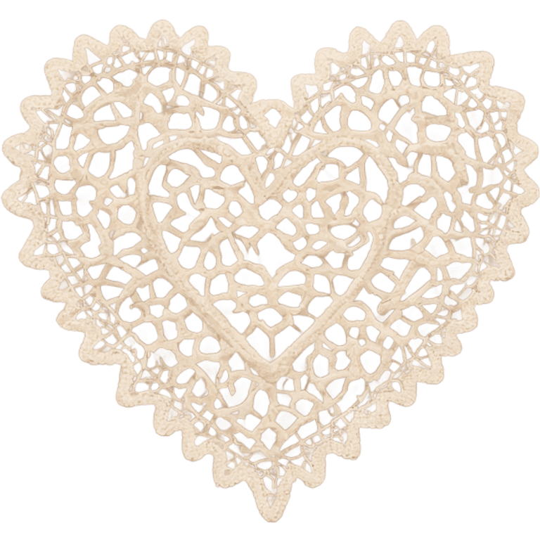 Pale brown lace heart emoji