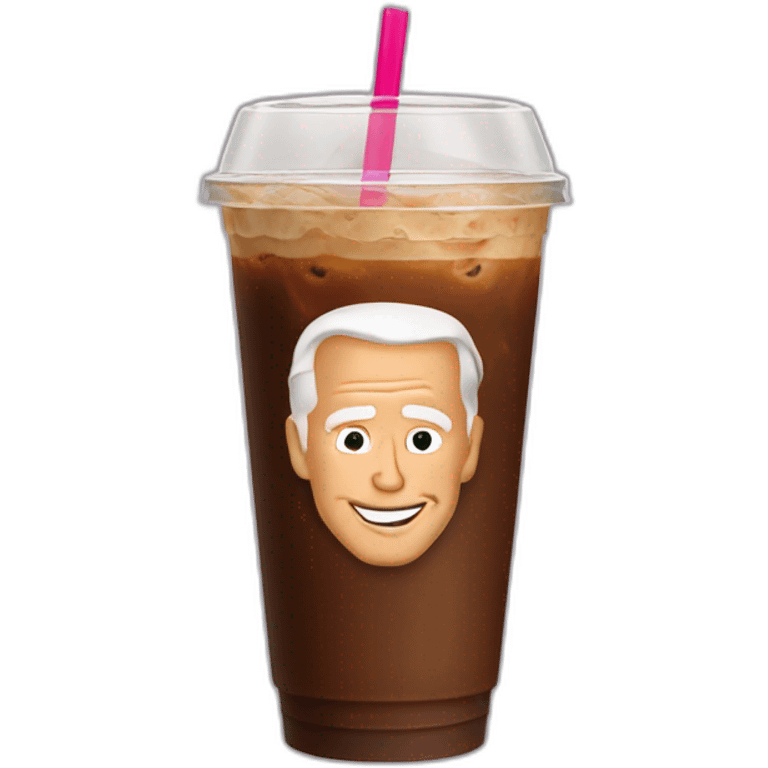 Joe Biden iced coffee with the gays emoji