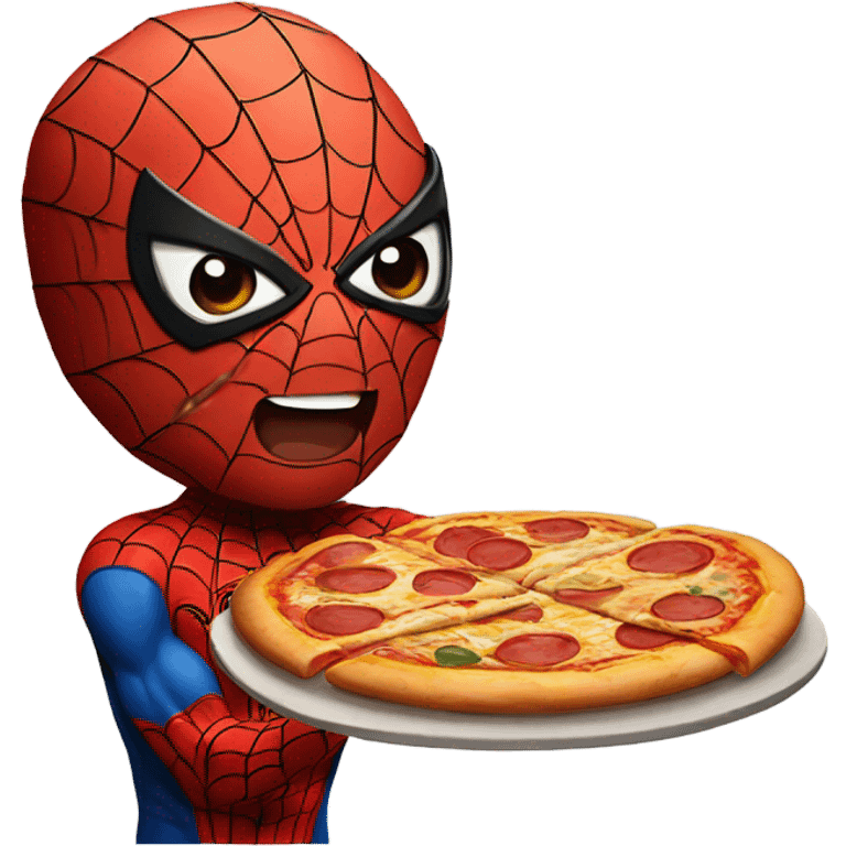 Spider-Man eating pizza  emoji