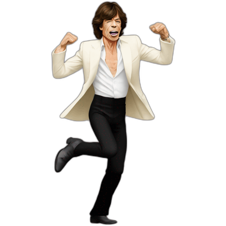 Mick Jagger bailando en una disco emoji