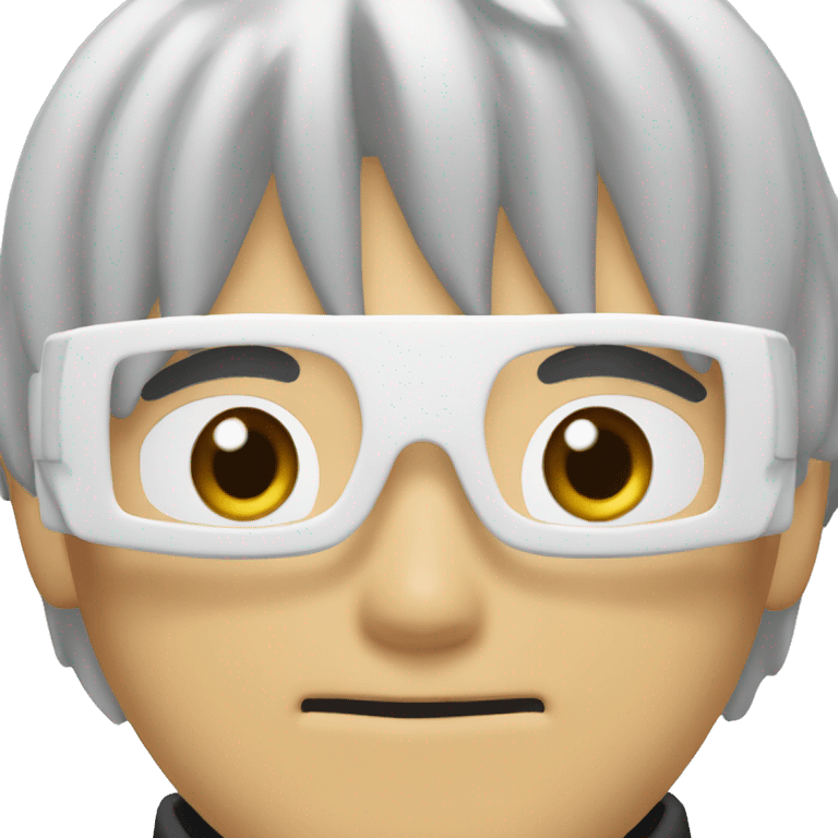 Gojo Satoru bkack blindfold white hair  emoji