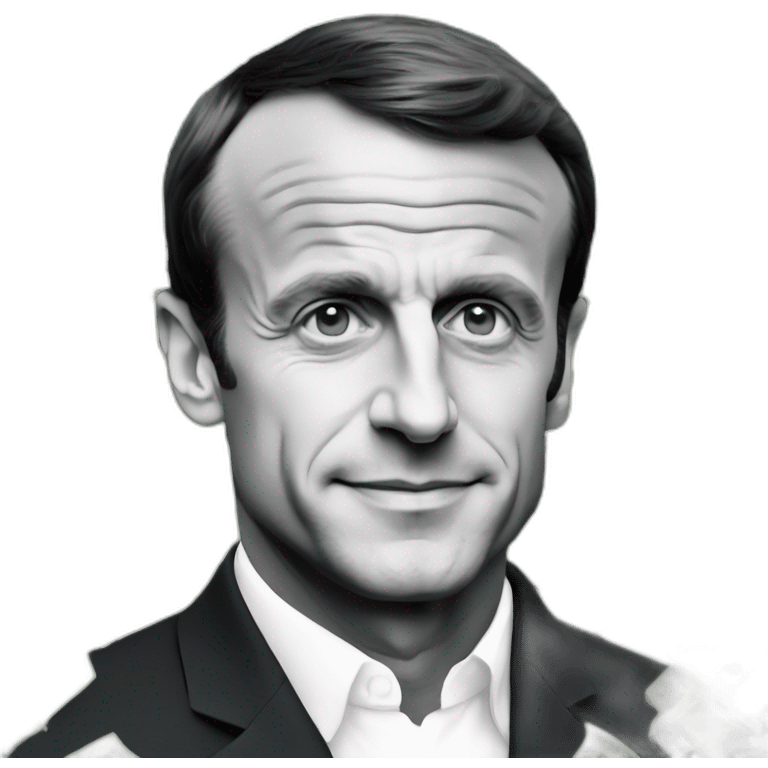 Emmanuel Macron, dollars shaped ehes emoji