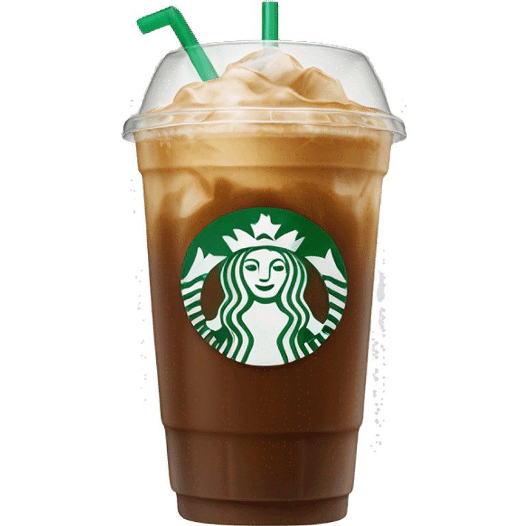 Starbuck ice coffee with ice cubes emoji