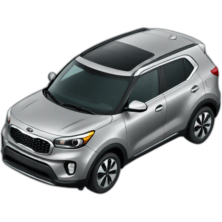 cartoon grey kia seed car isometry emoji