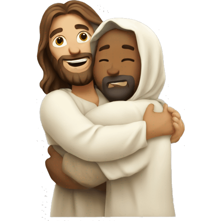 Cartoon Jesus giving hug emoji