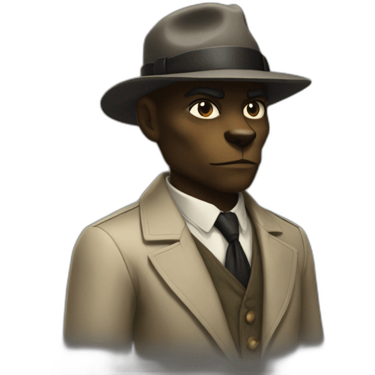 Blacksad black antropomorphic detective emoji