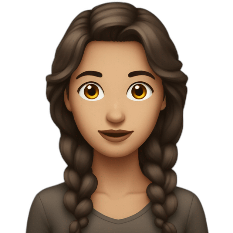 Femme brune avec yeux cœur  emoji