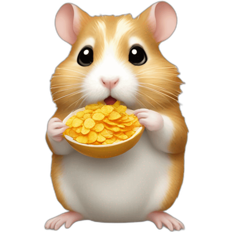 Hamster eating cornflakes emoji