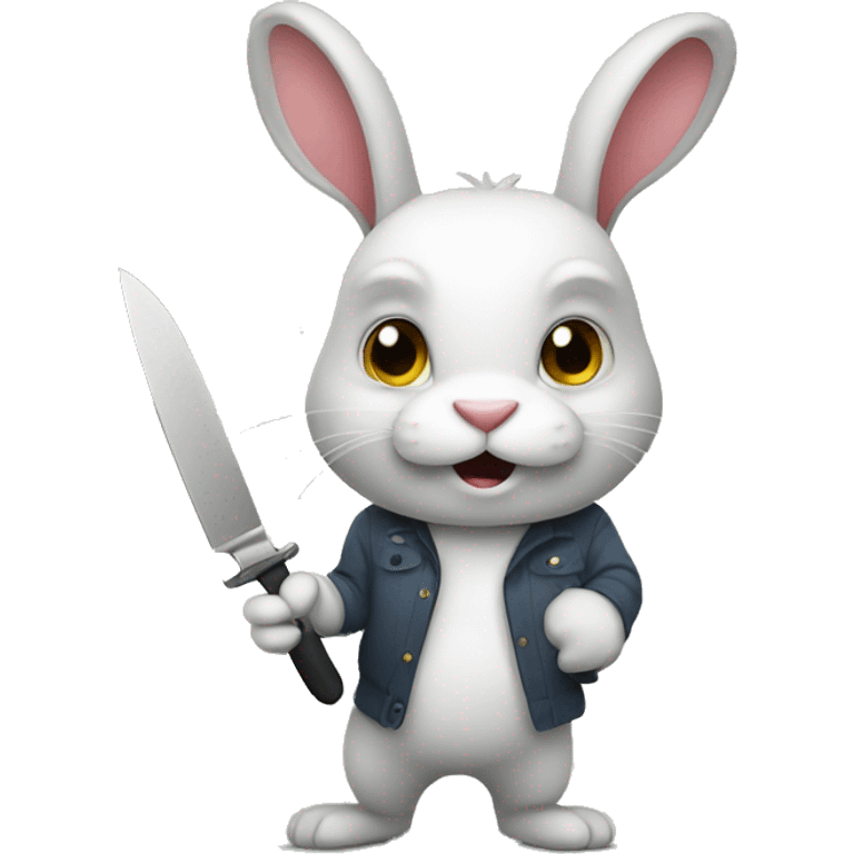 Rabbit with a knife emoji