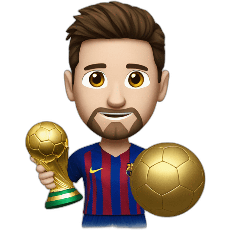 Messi avec un ballon d'or emoji