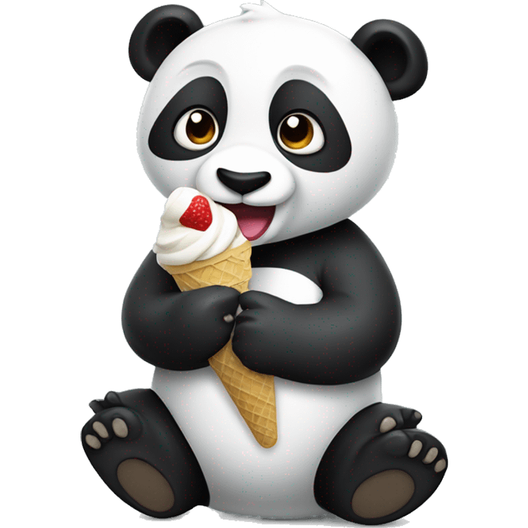 Panda eating ice cream emoji