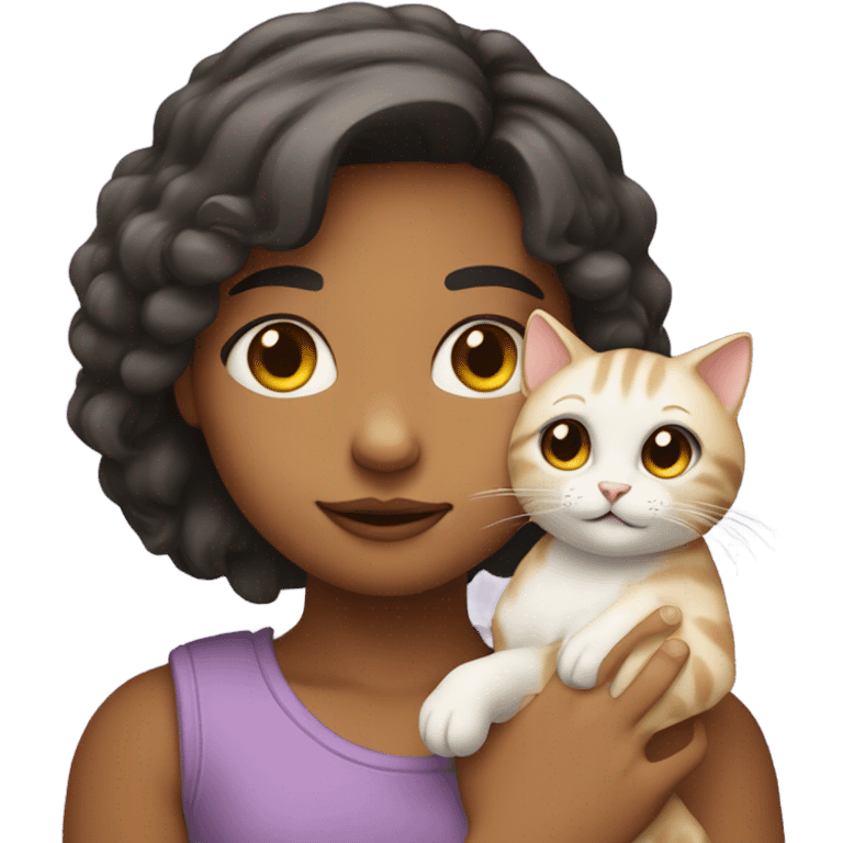 Cat and girl  emoji