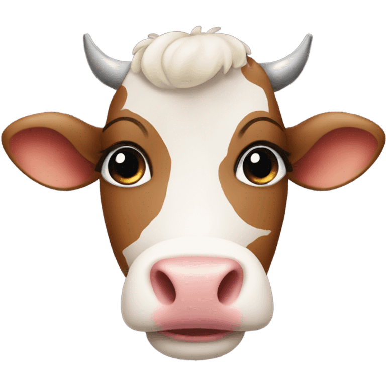 cute female cow with lashes emoji