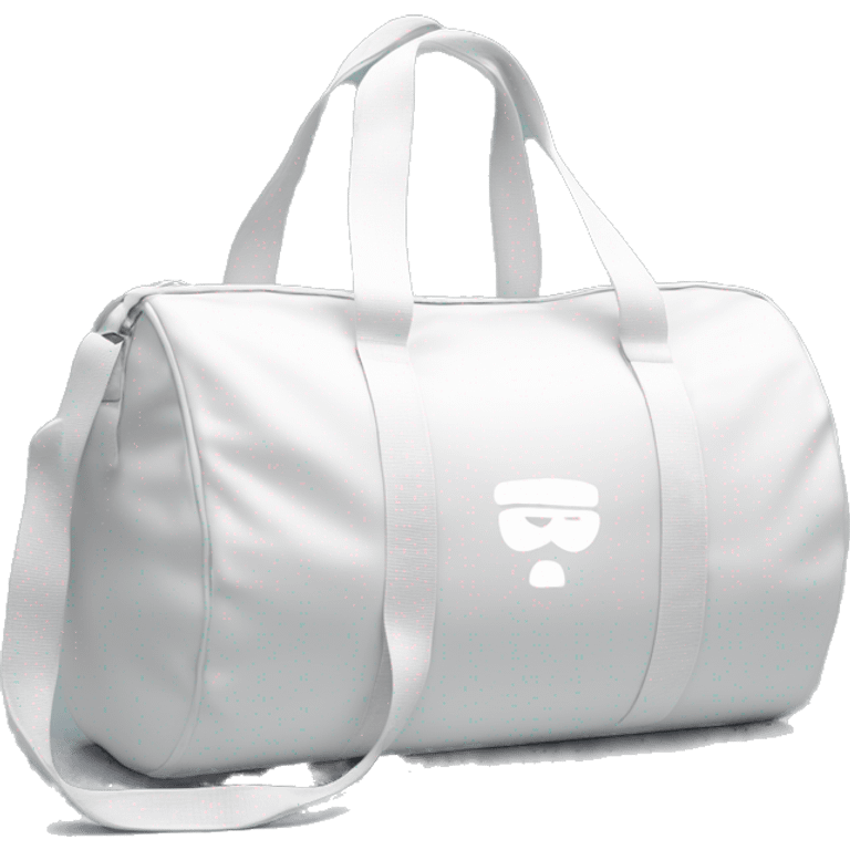 all white shoulder gym bag, white strap emoji