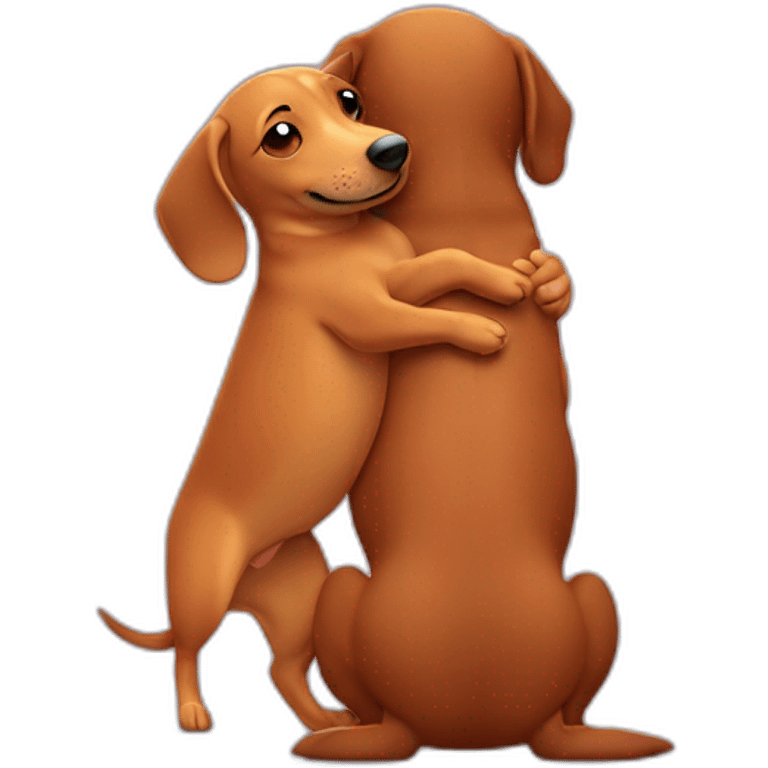 wiener dog hugging human emoji