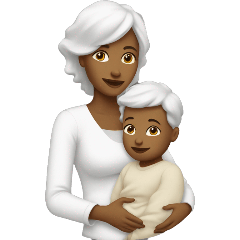 white mother with infant emoji