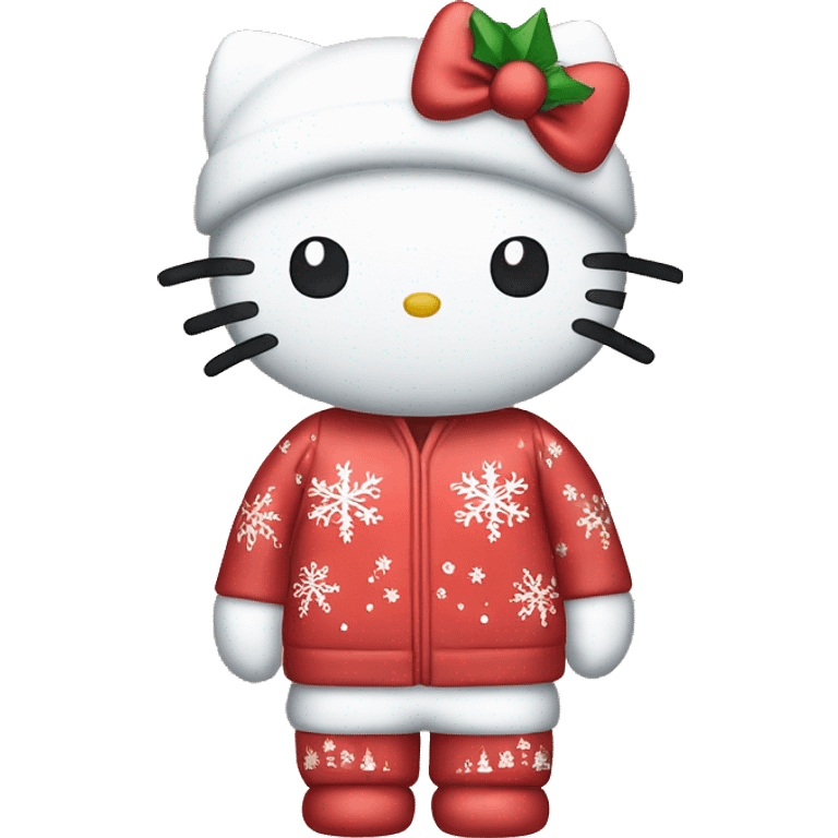 hello kitty in christmas pjs emoji