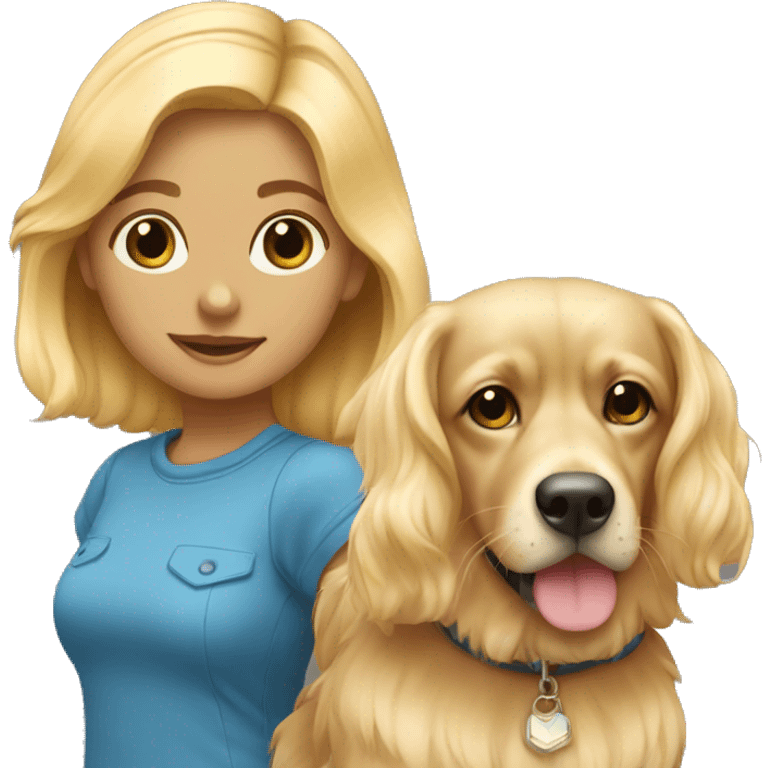 Cavapo and a blond girl emoji