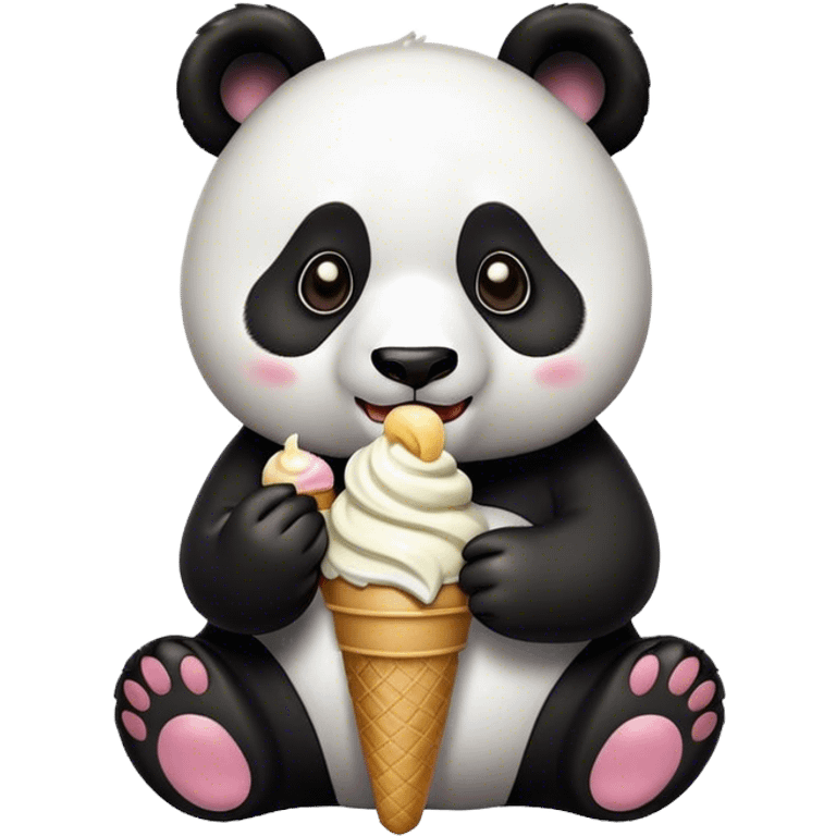 Panda eating ice cream emoji