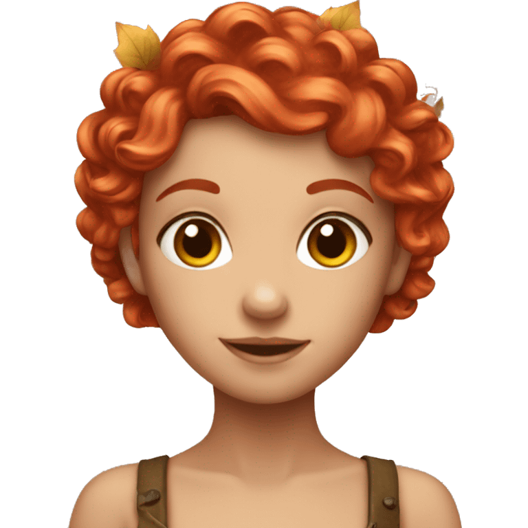 autumn fairy with copper red hair emoji