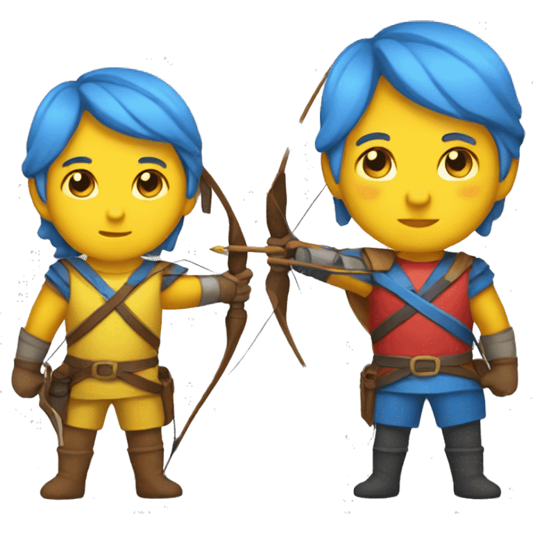 archer red blue and yellow color emoji