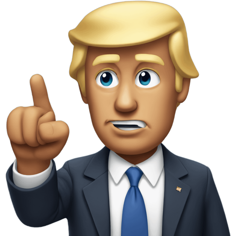 donald trump half body speaking and pointing a finger emoji