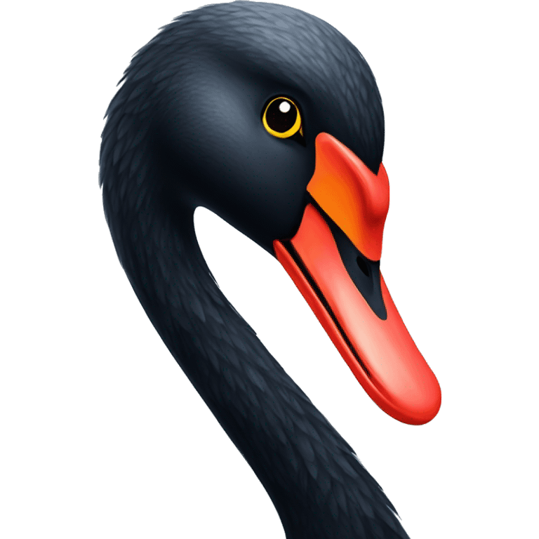 black swan elegant bird emoji