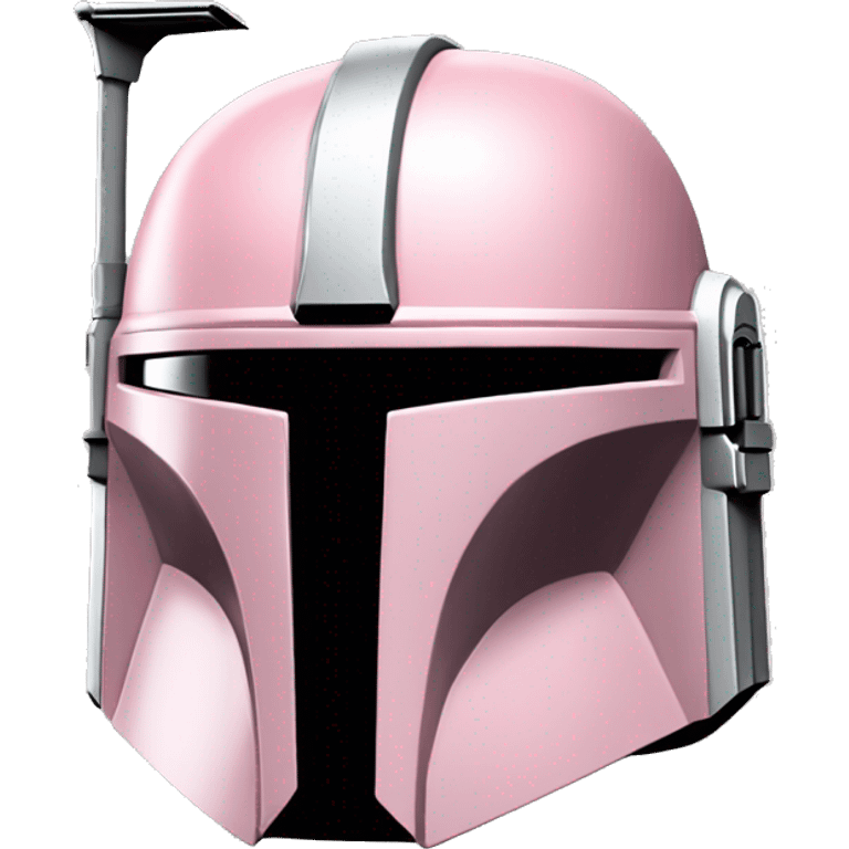 Flat Pink and white Mandalorian helmet emoji