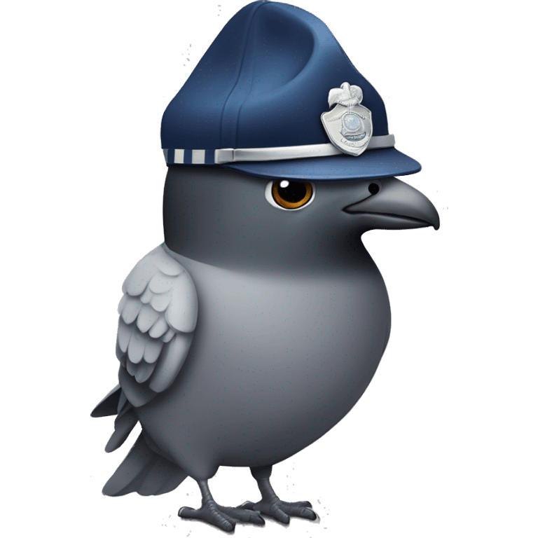 pigeon with police cap emoji