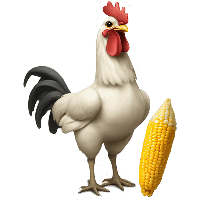 chicken eating corn emoji