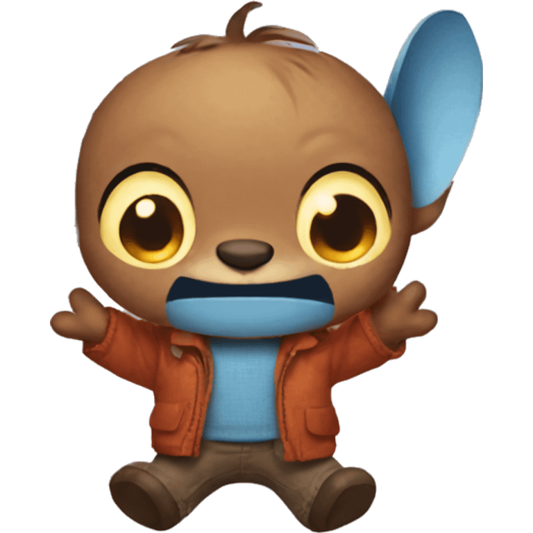 Stitch in autumn emoji