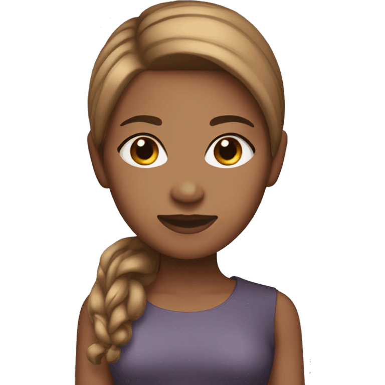 woman with light brown skin, straight hair with light brown highlights  emoji