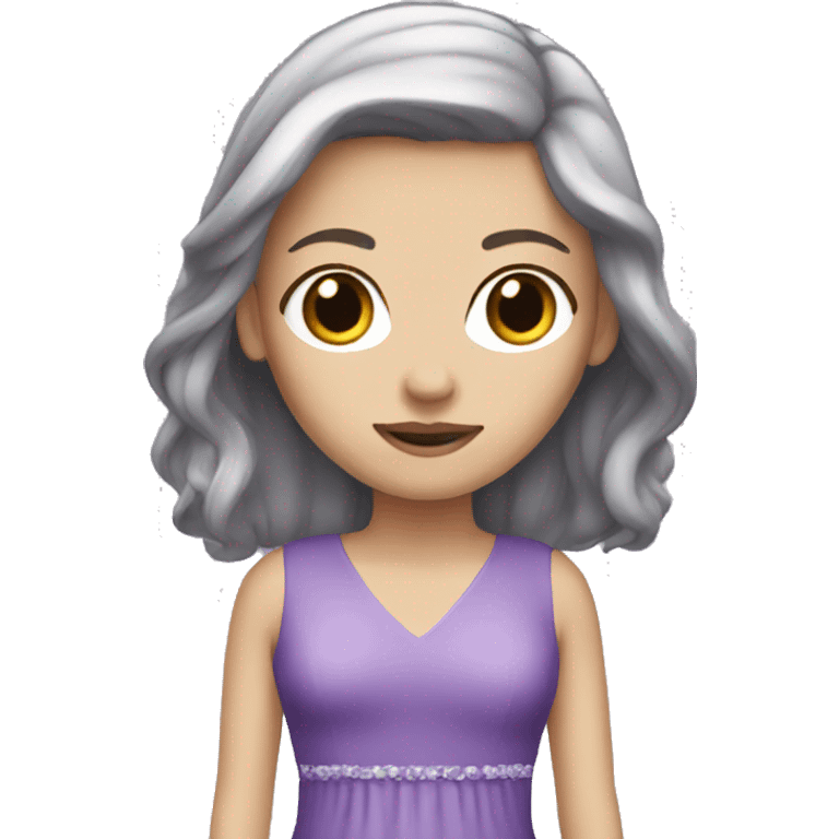 White girl in purple dress emoji