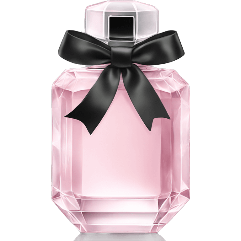 light pink crystal perfume bottle with black ribbon display emoji