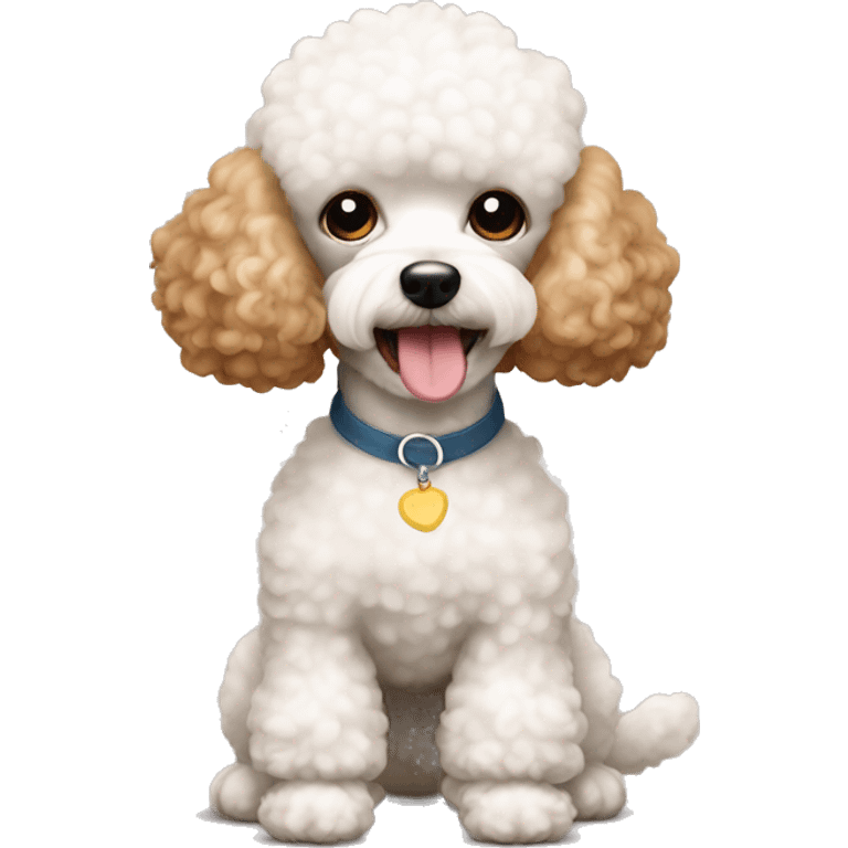 white and tan toy poodle  emoji