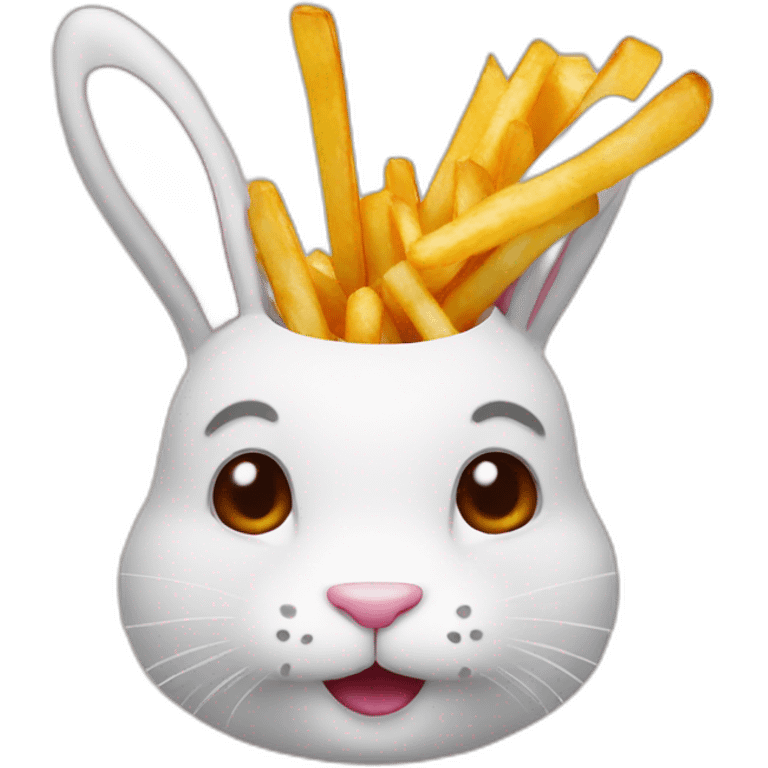 a rabbit with a fries emoji