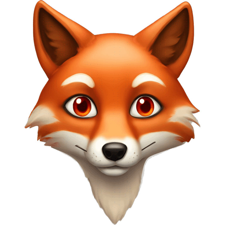 "deep lush red fox face" with heart shaped eyes emoji