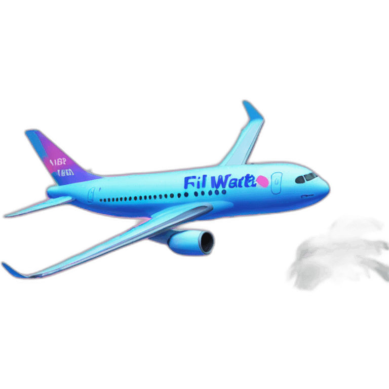 vaporwave 3d plane with fiji water emoji