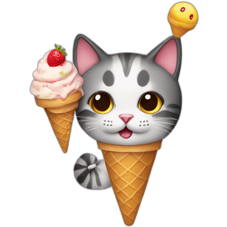 cat with ice cream emoji