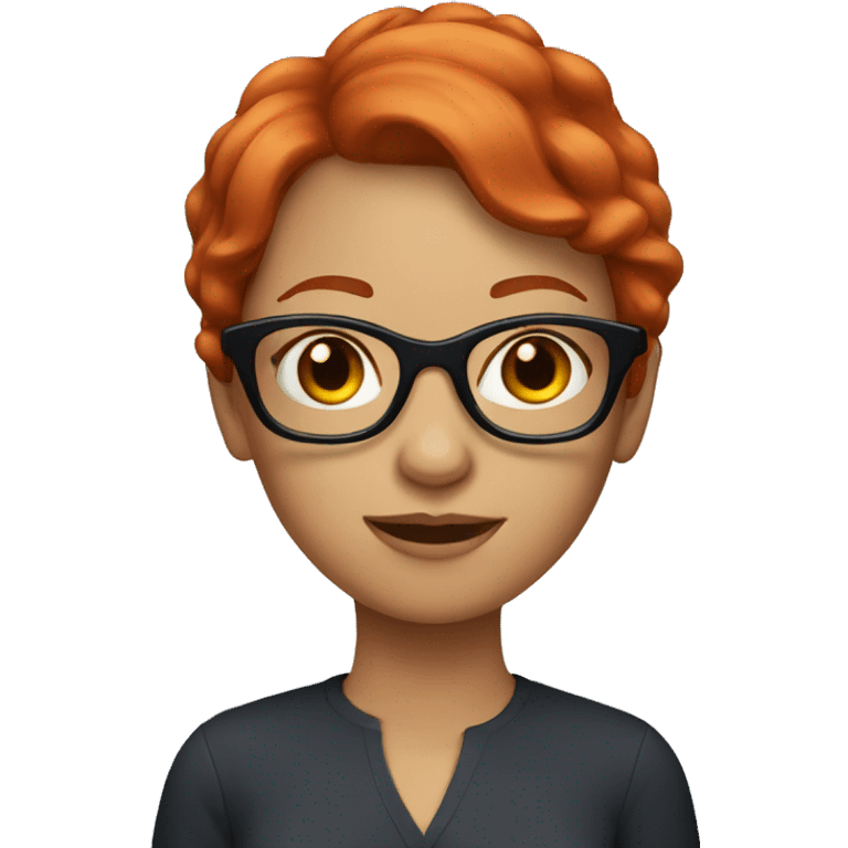 Lady with short red hair and glasses  emoji