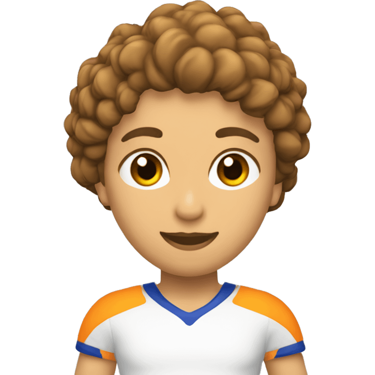 jugadora de padel pelo castaño recojido y ojos marrones emoji