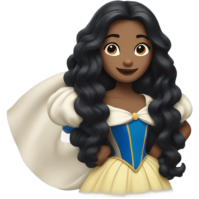 Snow white with long wavy hair emoji