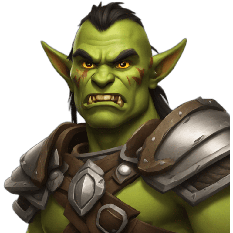 orc male warrior from world of warcraft with thunderfury emoji