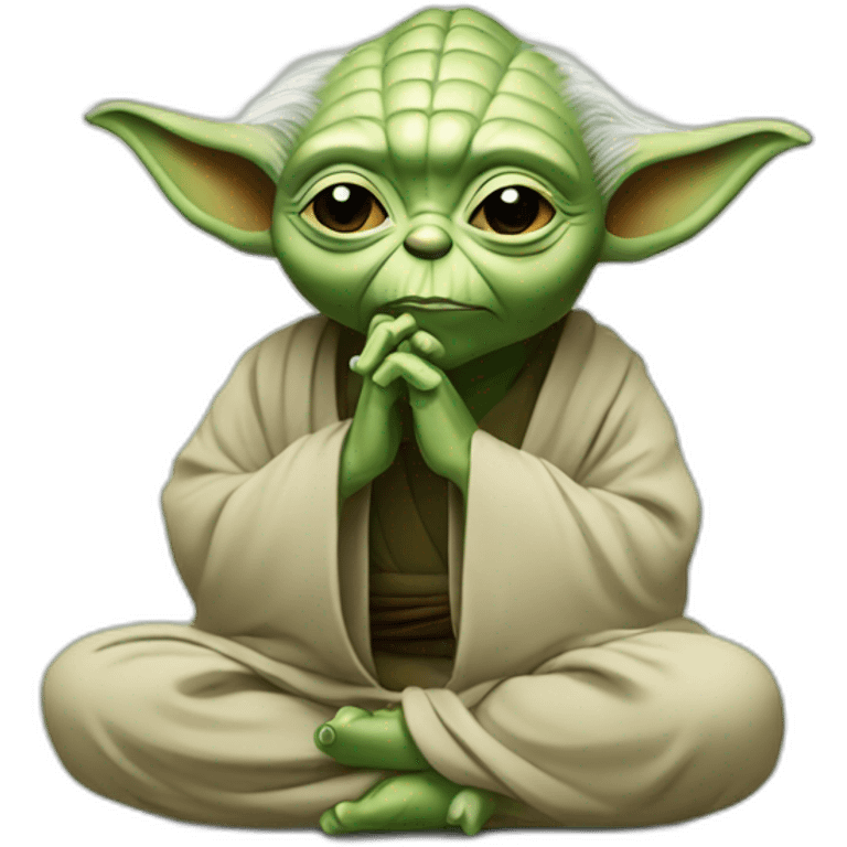 Yoda thinking yoga emoji