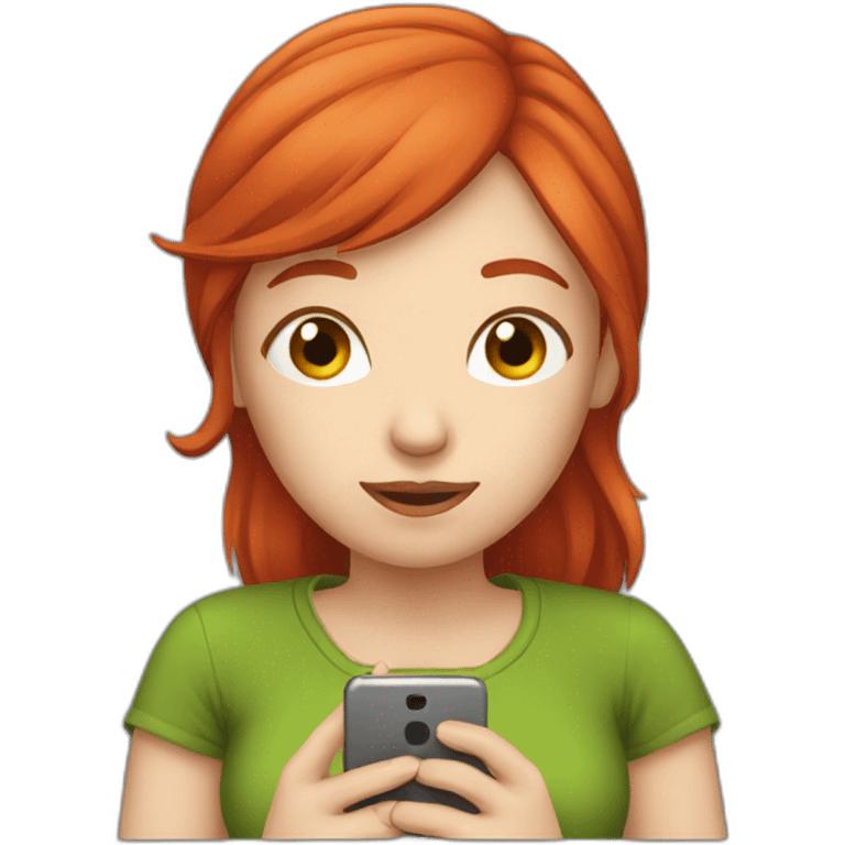 Red head girl on her phone  emoji