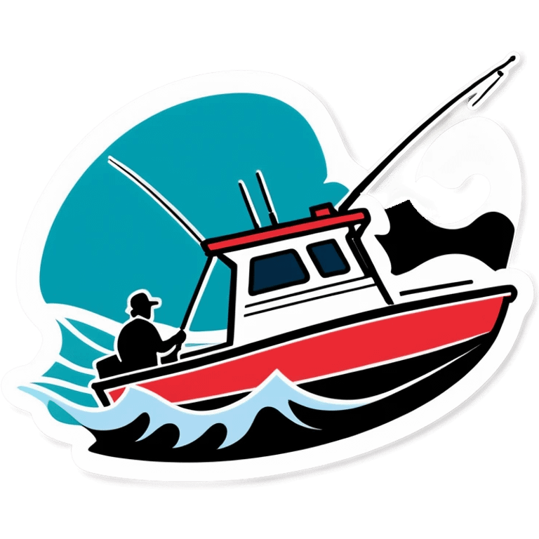 sport fishing boat over wave emoji