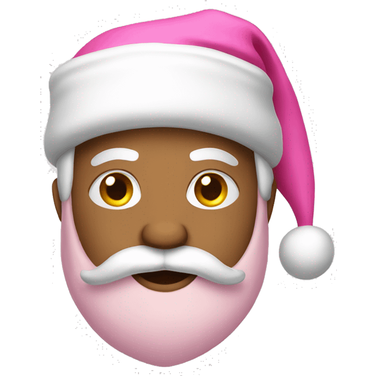 Santa wearing pink emoji